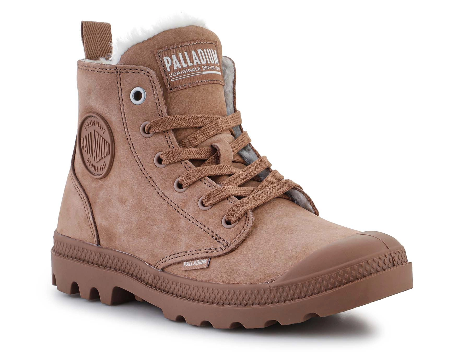 Obuwie Damskie Zimowe Palladium Pampa Hi Zip Wl Nude Brown M